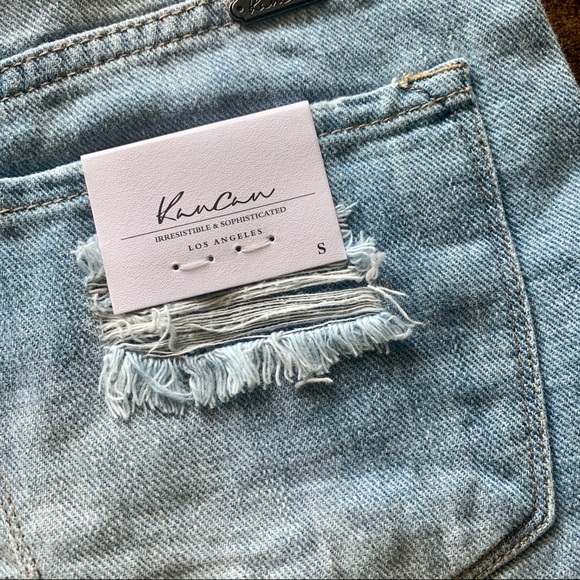 NWT KanCan Shredded Light Denim Shorts - Picture 4 of 7